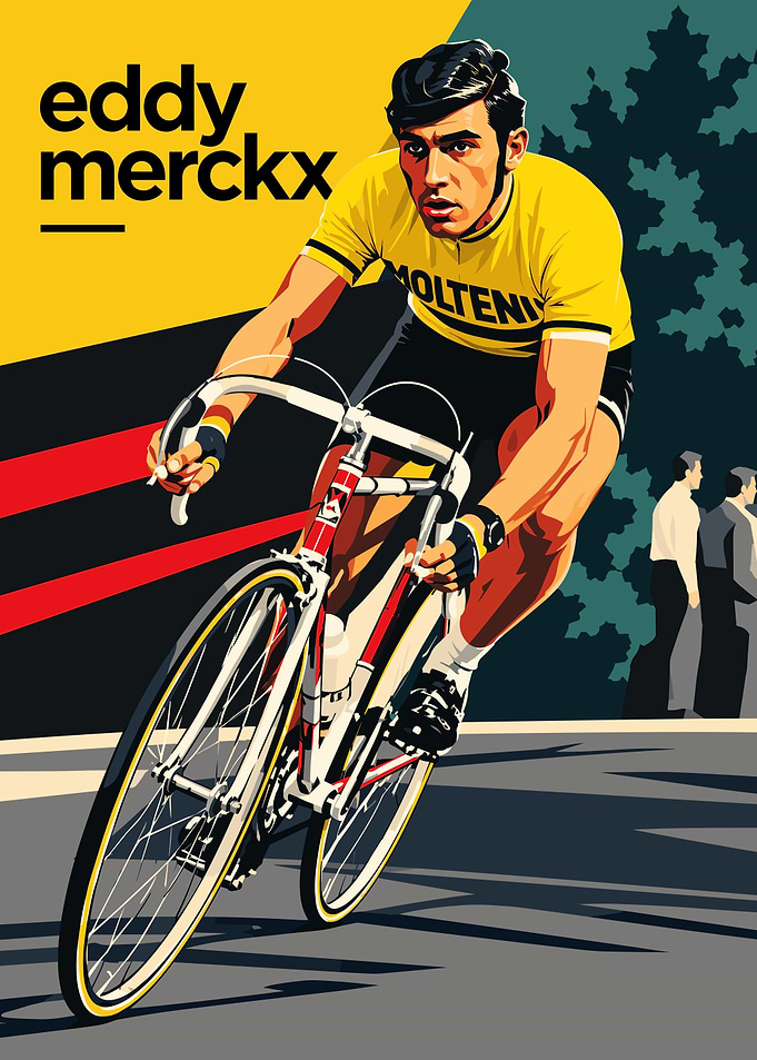 Eddy Merckx Vintage Cycling Poster
