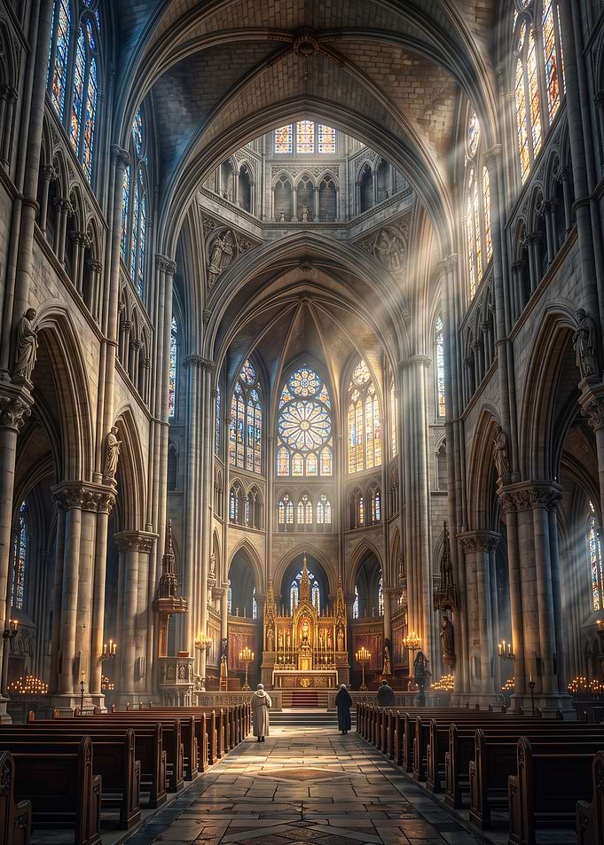 Grand Gothic Cathedral Interior