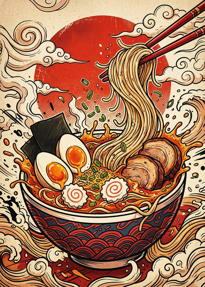 Ramen Noodles Japanese Art Poster