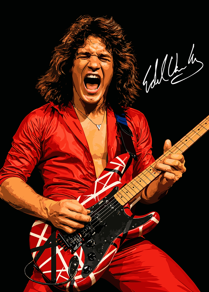 Eddie Van Halen Guitar Performance Portrait