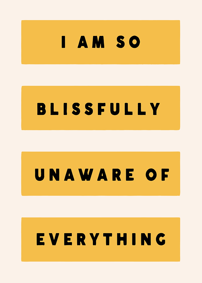 Blissfully Unaware Quote Wall Art