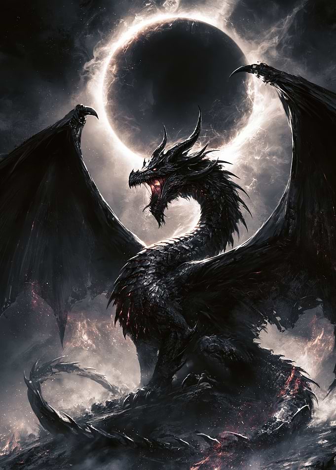 Black Dragon Under Solar Eclipse
