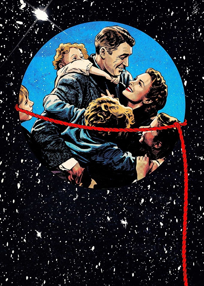 Family Hug in Space Pop Art