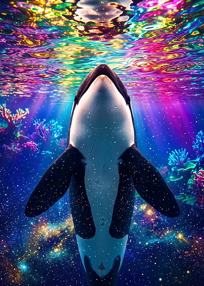 Cosmic Orca in Vibrant Ocean