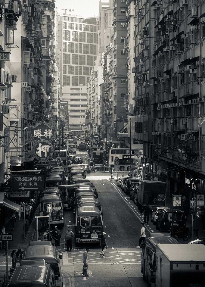 Busy Hong Kong Street Scene