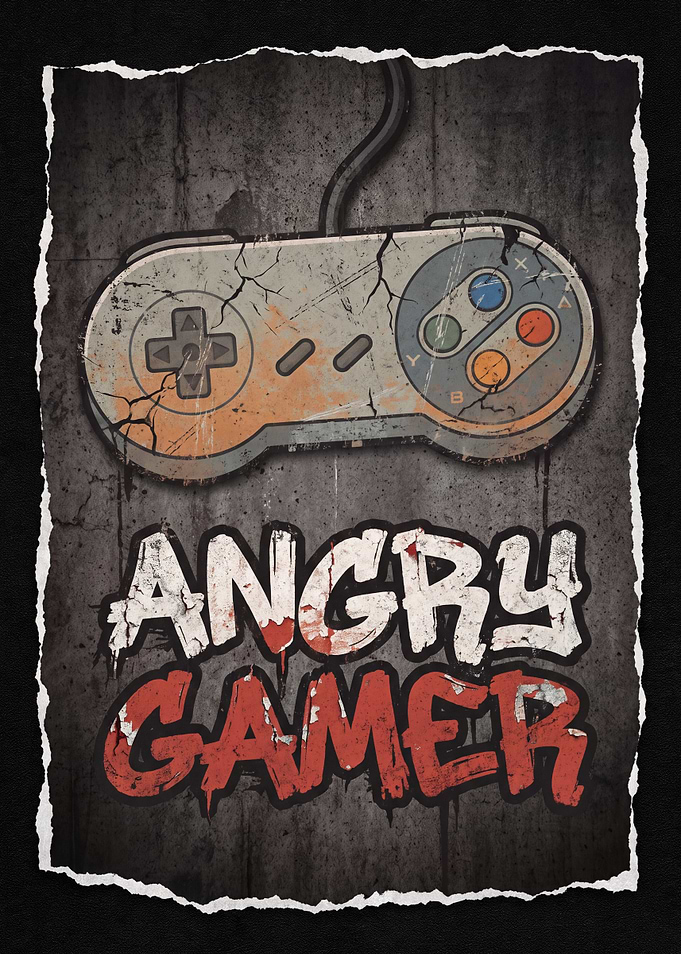Angry Gamer Retro Controller Poster