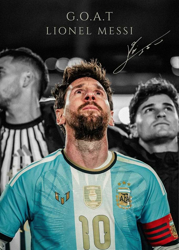 Lionel Messi G.O.A.T. Argentina Poster