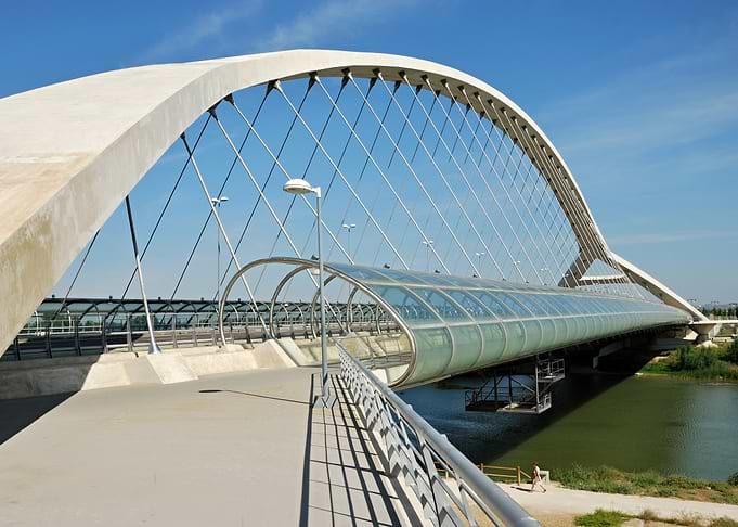 Modern Arch Bridge in Zaragoza