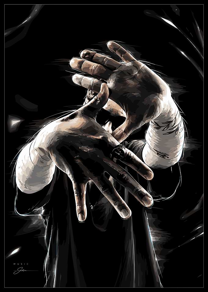 Eminem Hand Gesture Portrait
