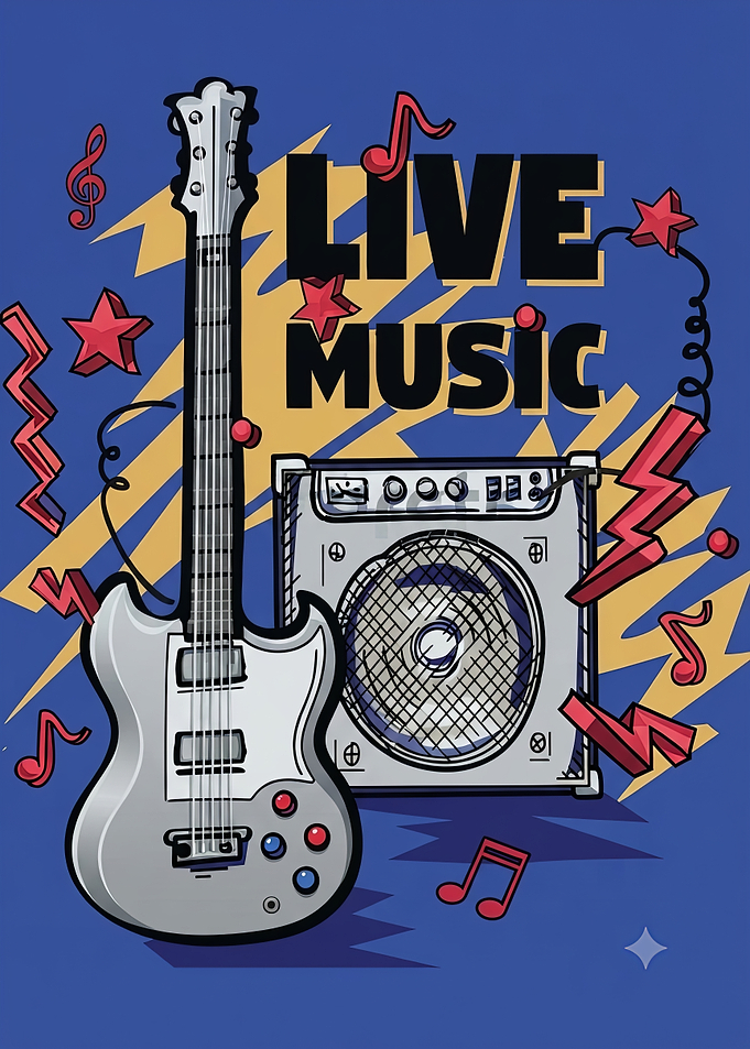 Live Music Electric Guitar Poster