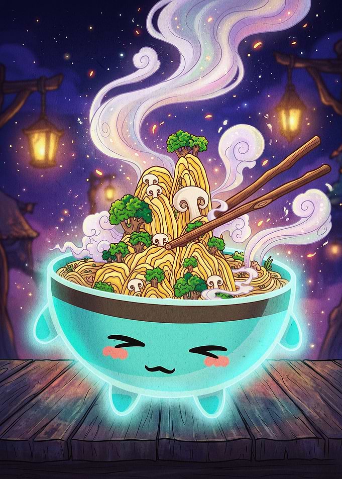 Ramen Bowl Magic Fantasy Art