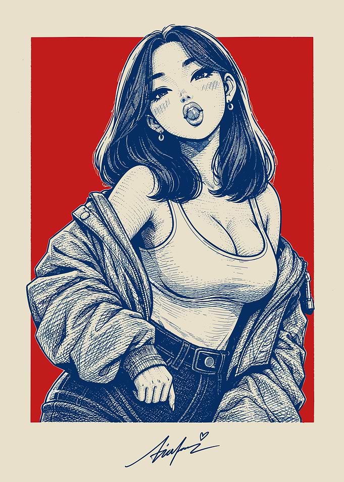 Stylized Portrait of a Young Woman