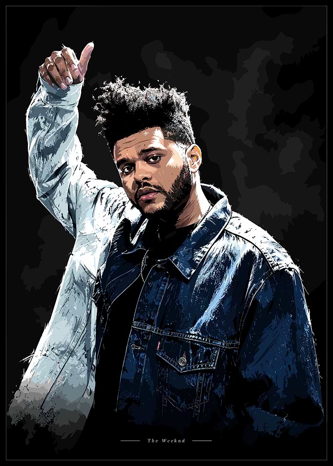 The Weeknd Digital Portrait Poster