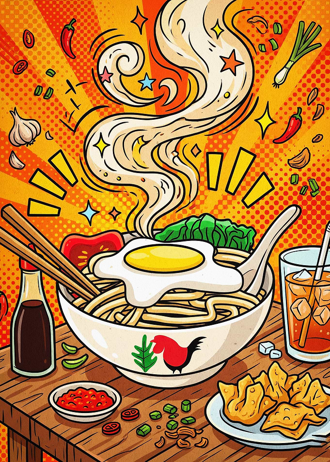 Ramen Noodles Pop Art Food Poster
