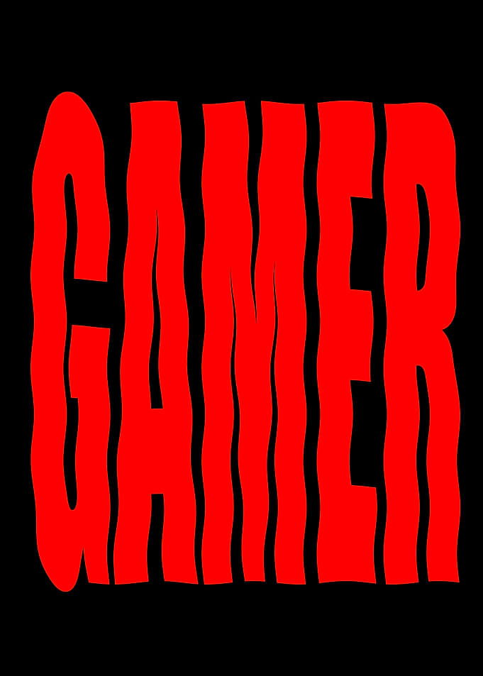 Wavy Red Gamer Text Art