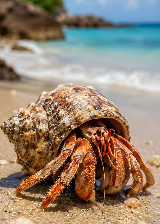 Hermit Crab on Tropical Beach