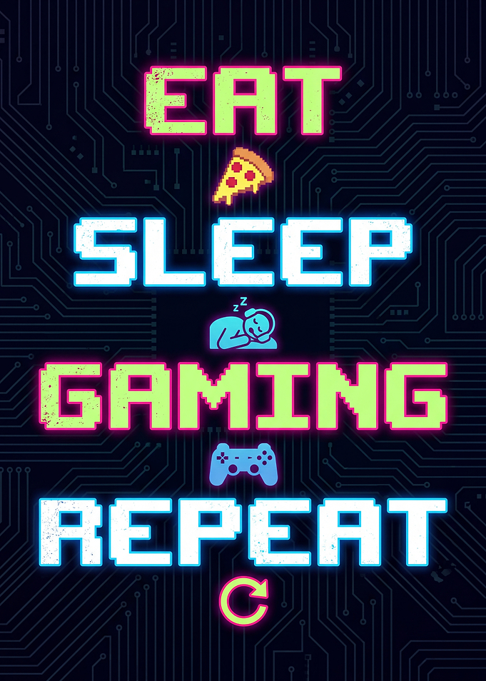 Eat Sleep Gaming Repeat Poster