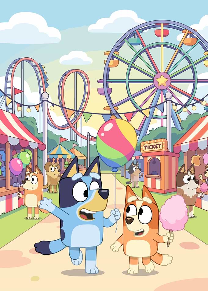 Bluey and Bingo at the Carnival