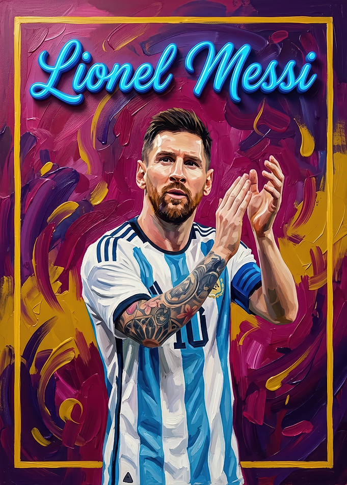 Lionel Messi Oil Painting Portrait