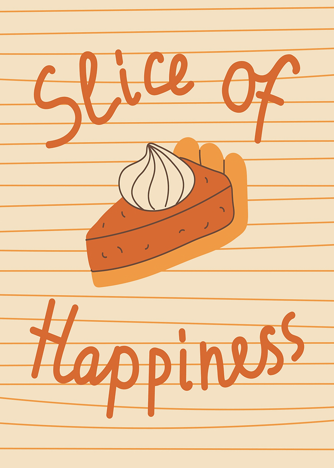 Slice of Happiness Pumpkin Pie Illustration