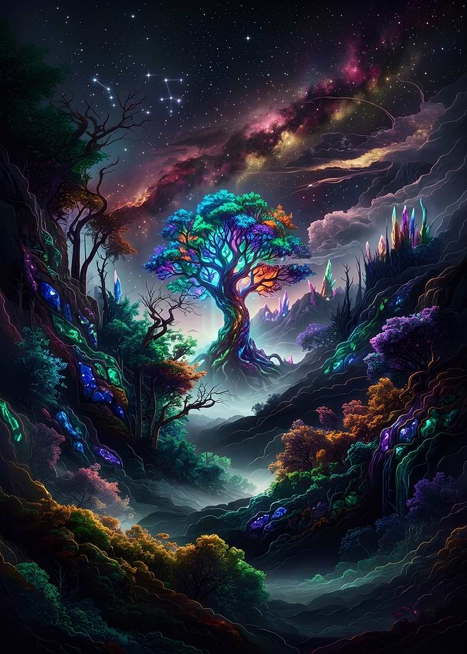 Ethereal Cosmic Tree of Life