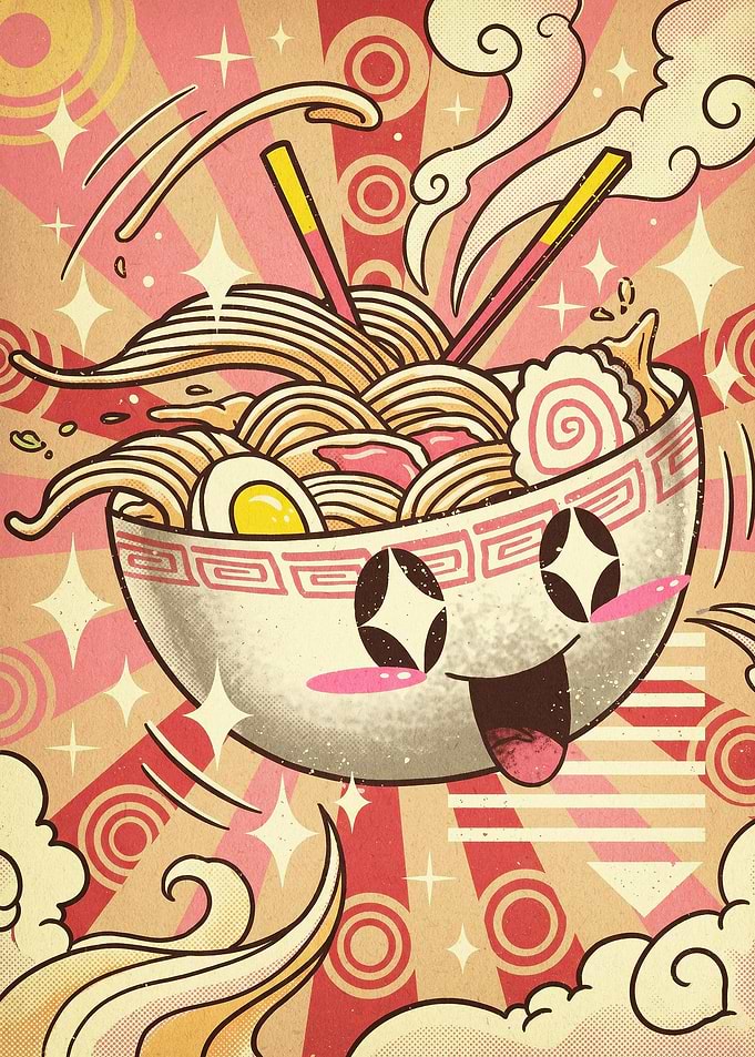 Ramen Bowl Cute Vintage Japanese Ar