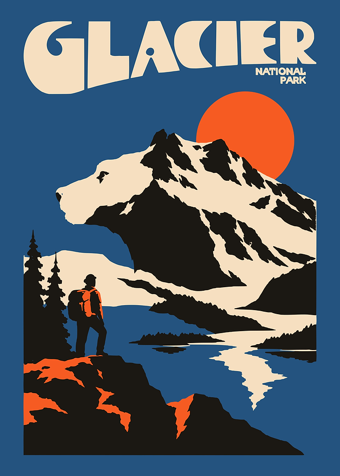 Glacier National Park Vintage Poster