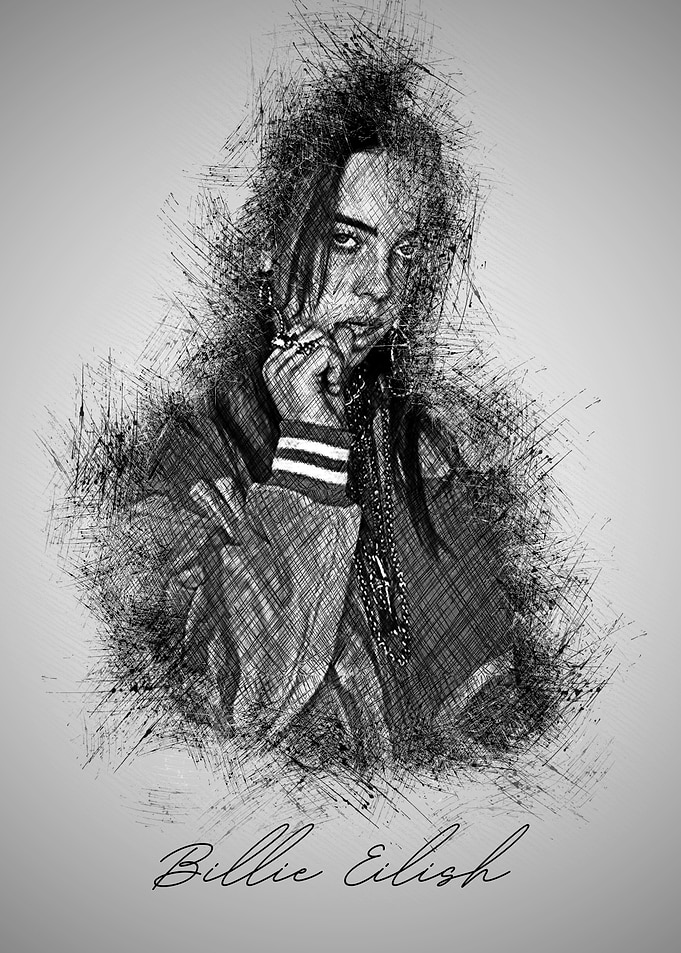 Billie Eilish Sketch Portrait