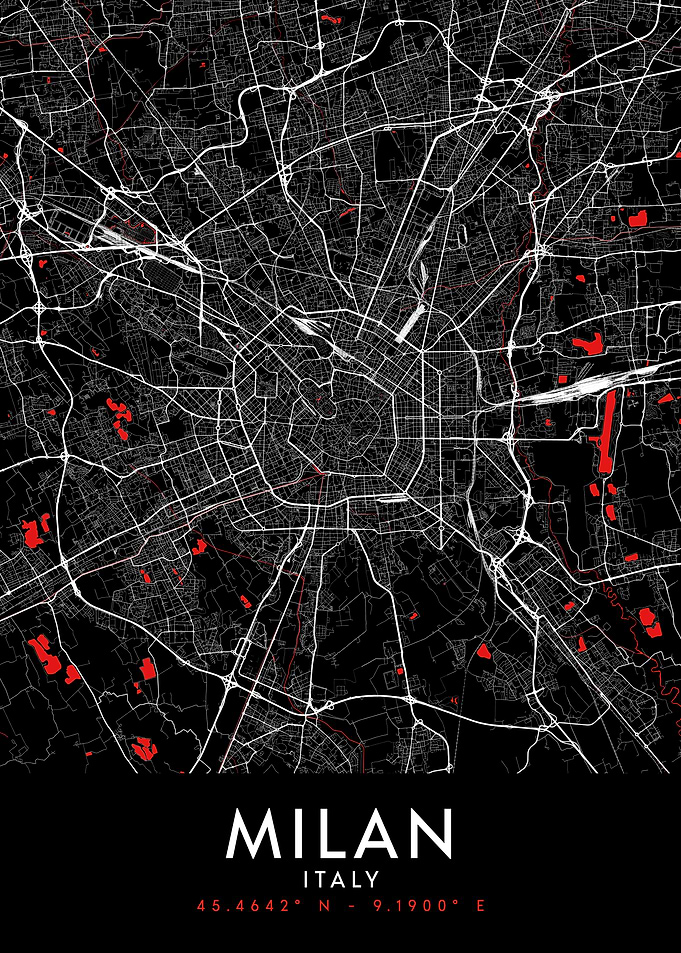 Milan Dark Map