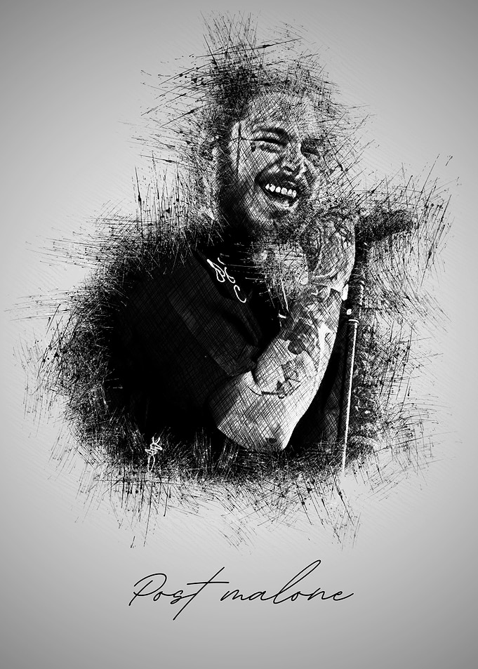 Post Malone Sketch Portrait