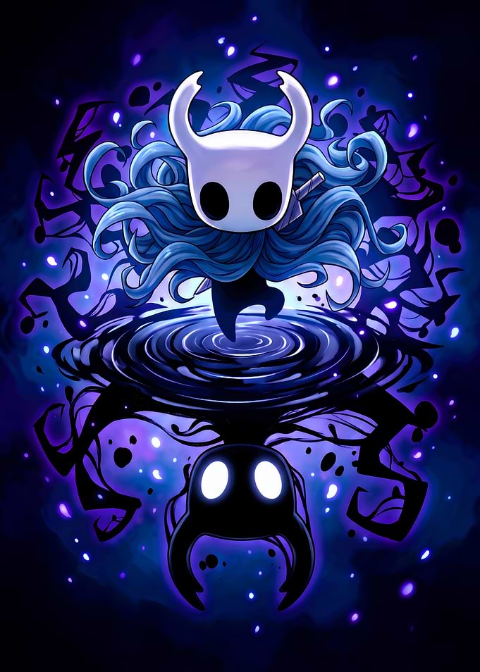 The Knight and Shade Hollow Knight