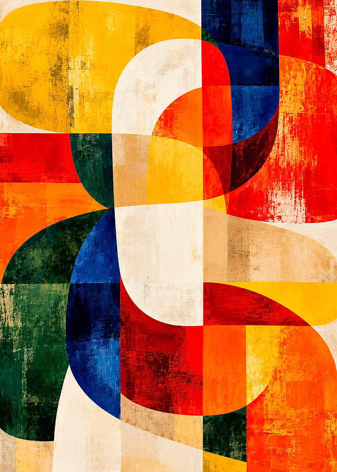 Abstract Geometric Colorful Composition