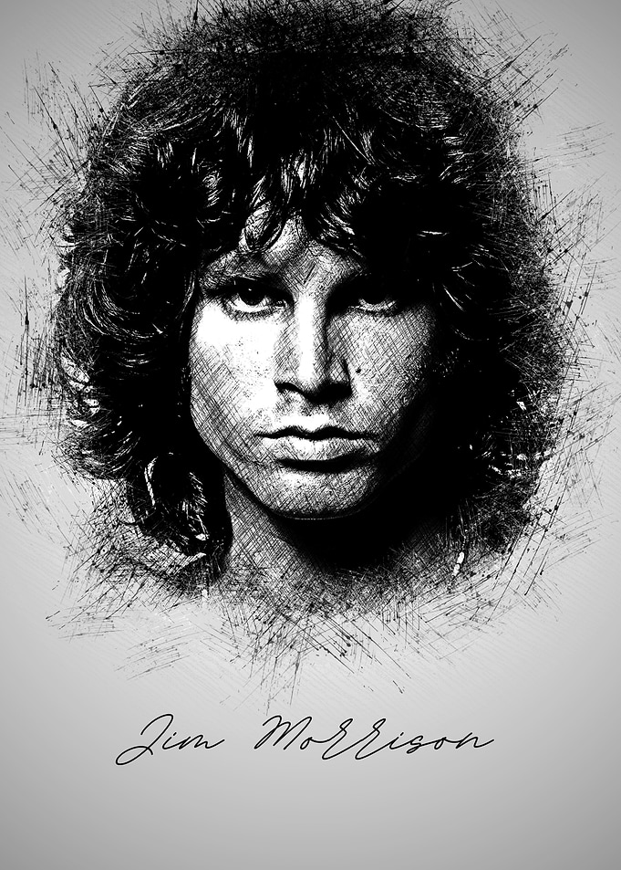 Jim Morrison Charcoal Portrait