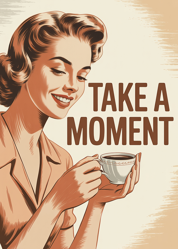 Vintage Style Take a Moment Poster