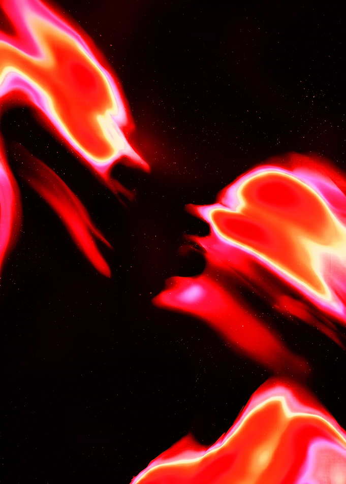 Abstract Red and Orange Liquid Flow