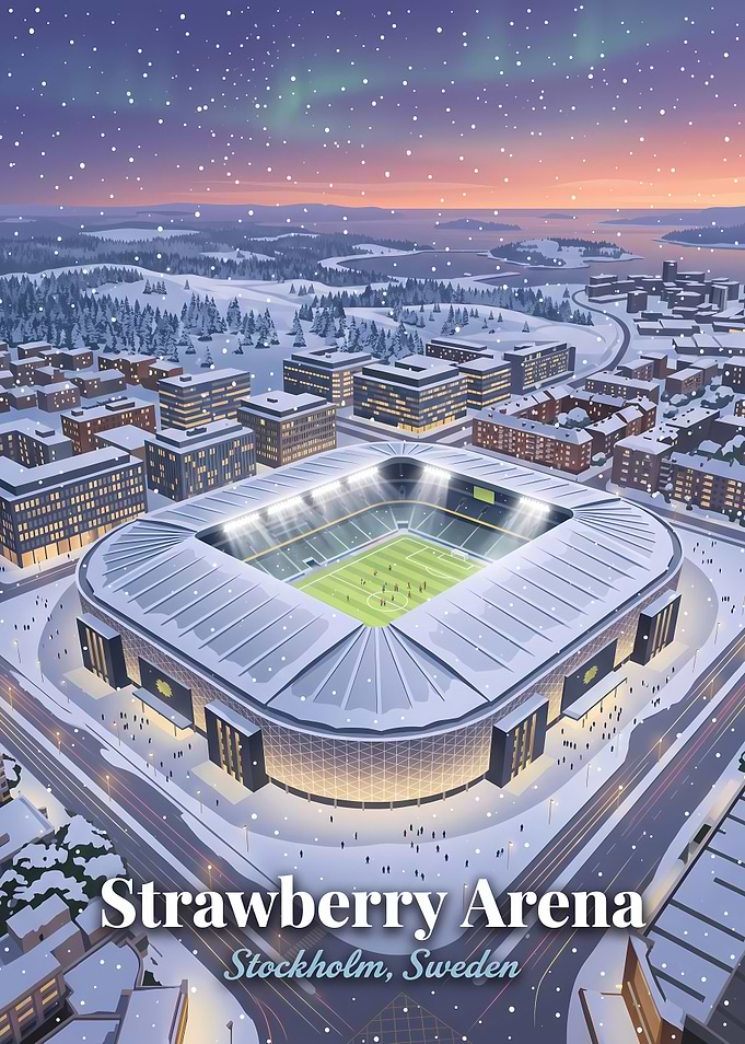 Strawberry Arena Stockholm Winter Poster