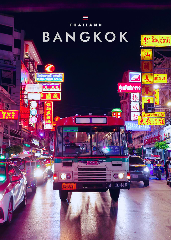 Bangkok Chinatown Night Street Scene