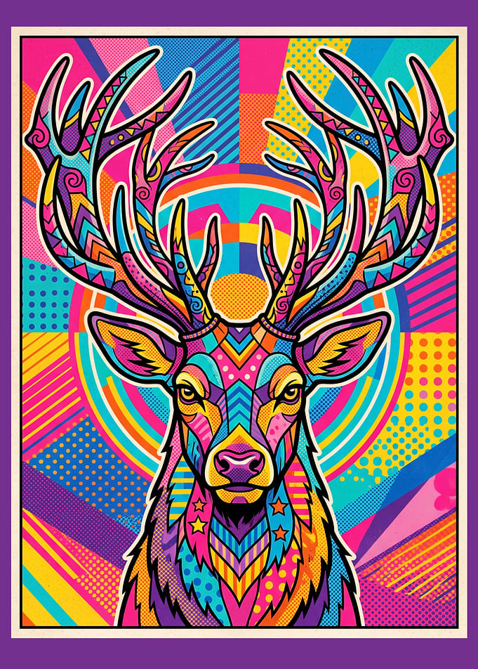 Deer Vibrant Pop Art Portrait