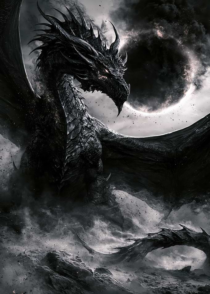 Dark Dragon Under Solar Eclipse
