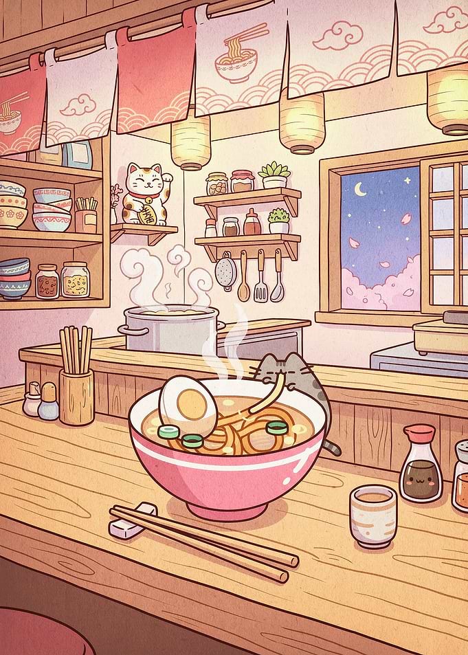Anime Ramen Shop Cute Japanese Post