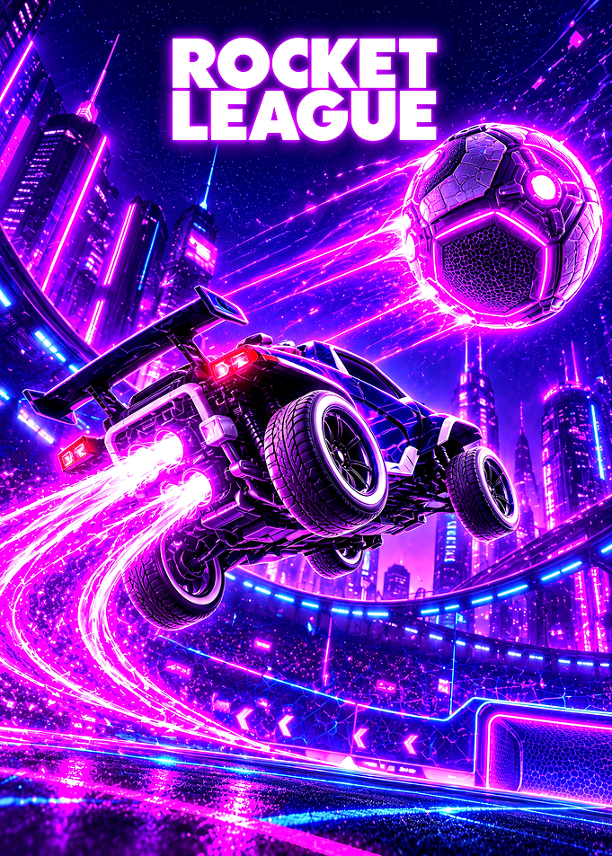 Neon Rocket League Cyberpunk Arena