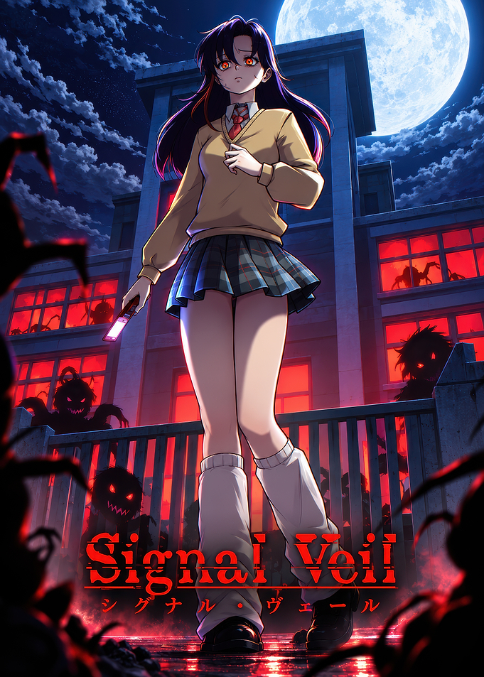 Signal Veil Anime Horror Poster