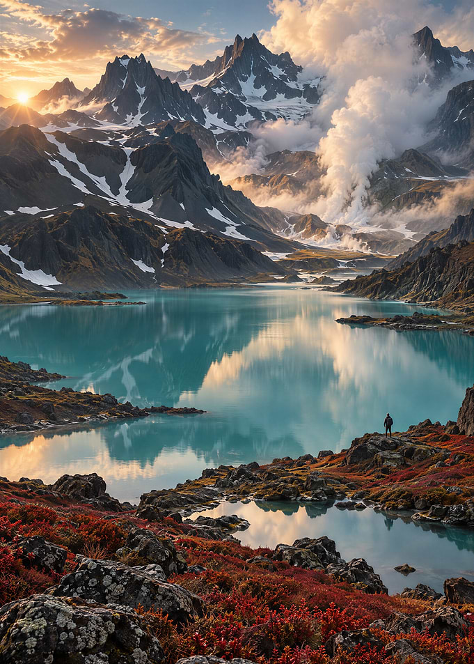 Stunning Alpine Lake at Sunset