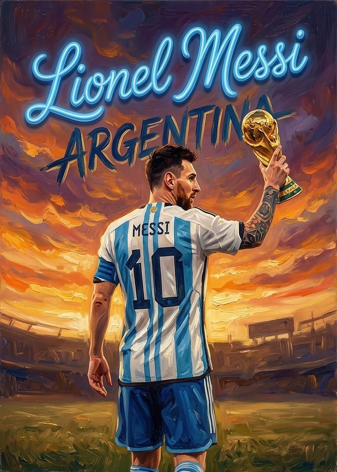Lionel Messi World Cup Victory Poster