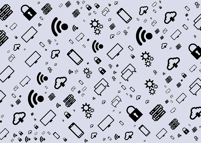 Technology and Connectivity Icon Pattern