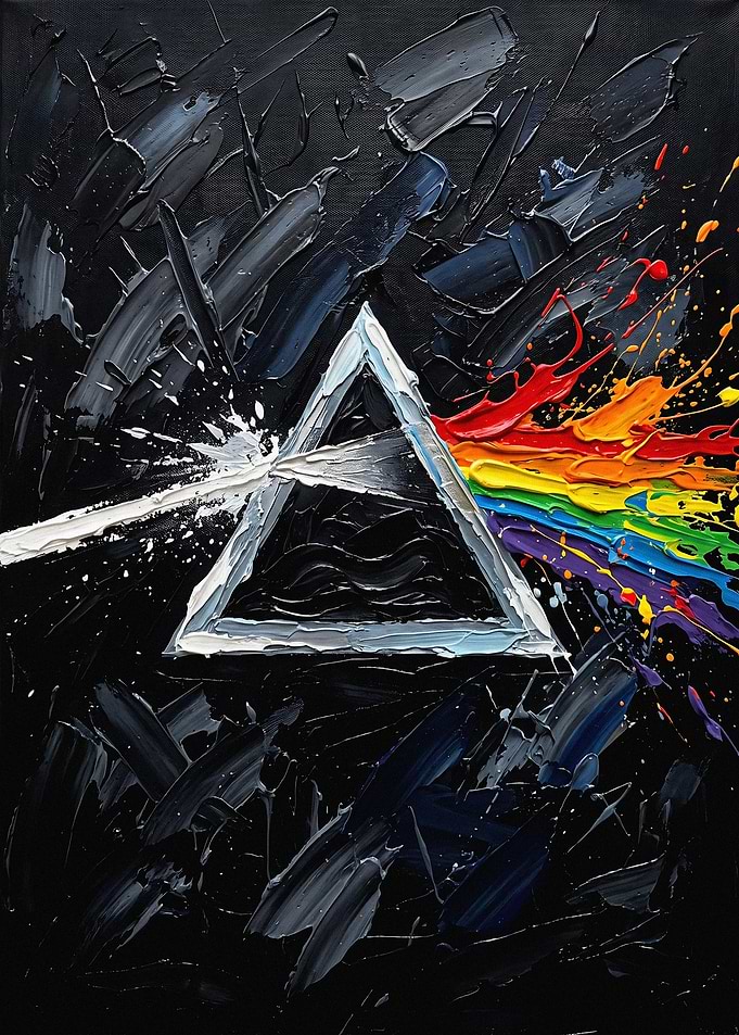 Pink Floyd Prism Oil Painting
