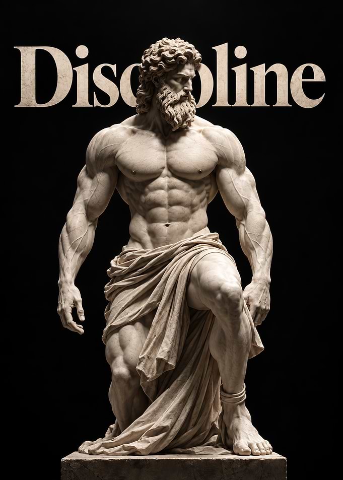 Discipline Greek God Statue Poster