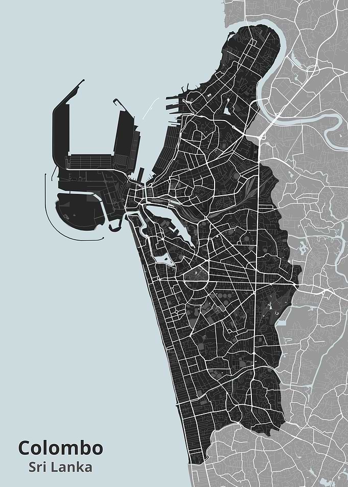 Colombo Sri Lanka City Map Poster