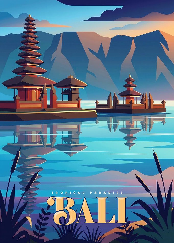 Bali Tropical Paradise Travel Poster