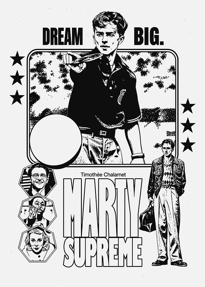 Marty Supreme Timothee Chalamet Poster